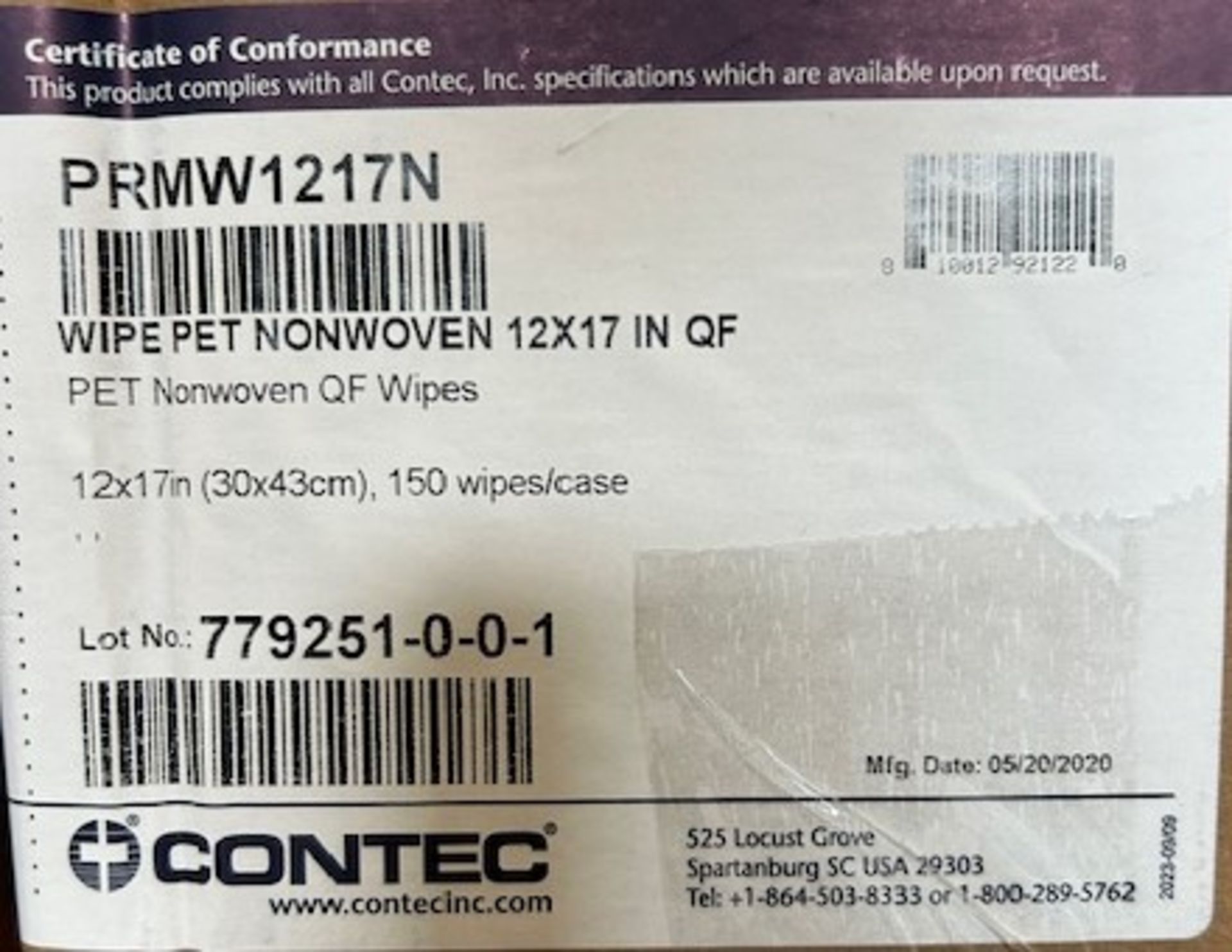 (18) Cases - Contec PRMW1217N 12 x 17 Microfiber Wipes (Pack 150) - Image 2 of 3