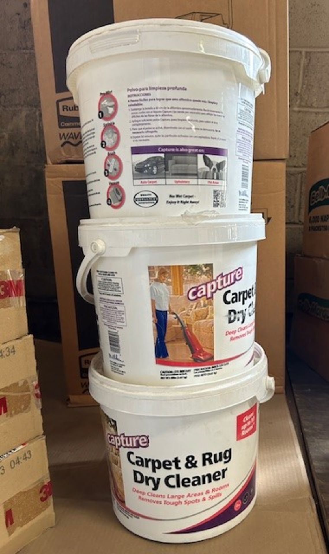 (3) Pails - Carpet and Rug Dry Cleaner