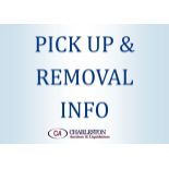 Removal dates are February 5th - 9th by appointment Packing and shipping are NOT provided and must