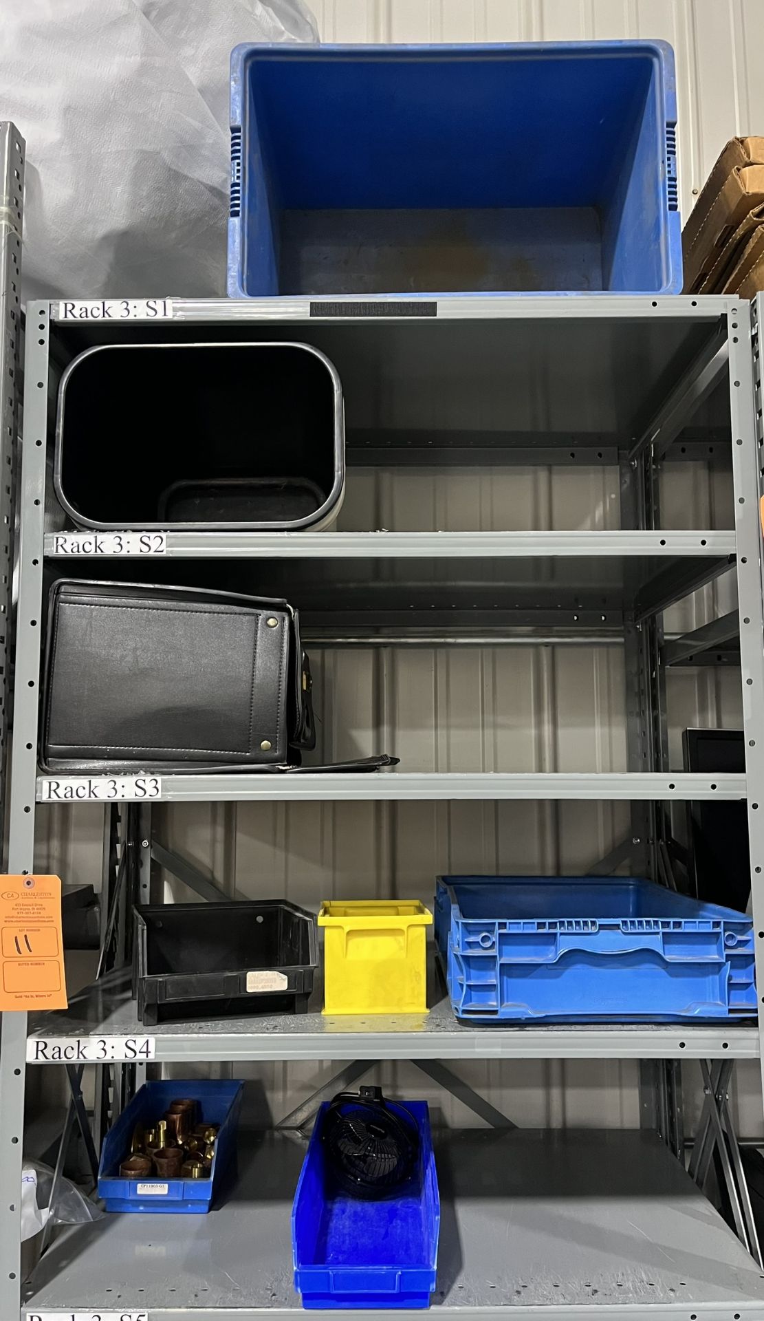 CONTENTS OF RACK (ZONES A&B1)