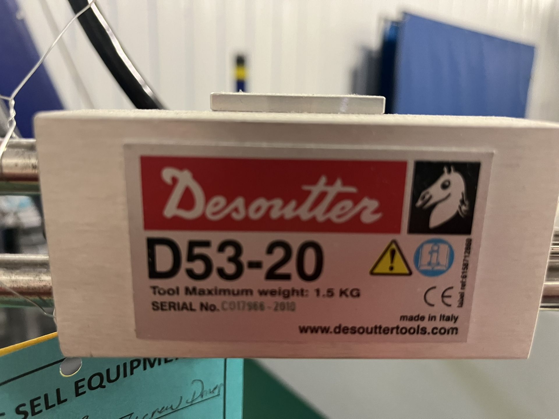 WORKTABLE WITH DESOUTTER DRIVER INCLUDING: DESOUTTER D53-20 ARM; CINCINNATI TEST SYSTEMS LEAK - Image 7 of 8