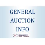 Online Only Timed Auction Lots will begin closing February 1st @ 10 AM EST  1501 County Road E 200