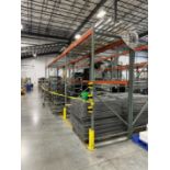 (4) SECTIONS OF LOW BAY PALLET RACKING WITH WIRE DECKING: (5) 10' H X 4' W UPRIGHTS; (16) 8'