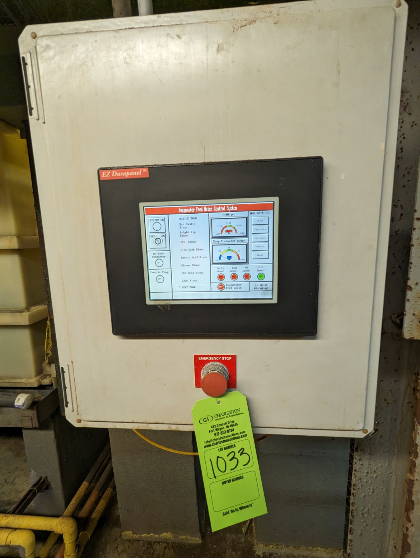 EVAPORATOR FEED WATER CONTROL SYSTEM WITH DIRECT LOGIC 305 PLC EZ DURAPANEL