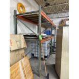 (2) SECTIONS OF PALLET RACKING WITH WIRE DECK: (3) 9' H X 4' DEPTH UPRIGHTS; (9) 9' CROSSBEAMS