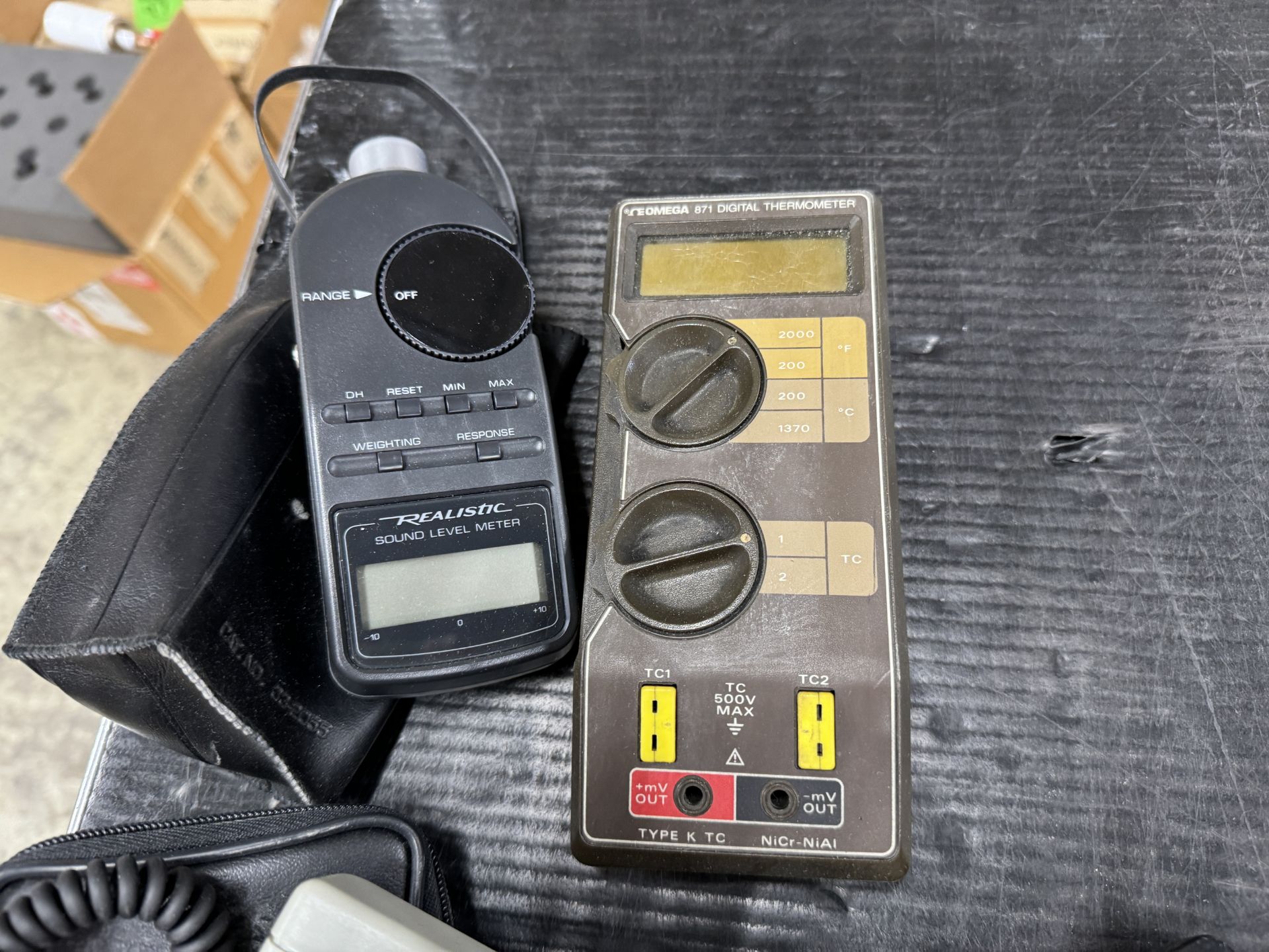 X-TECH LIGHT METER; OMEGA 871 DIGITAL THERMOMETER; REALISTIC SOUND LEVEL METER; A.W. SPERRY SLM- - Image 3 of 3