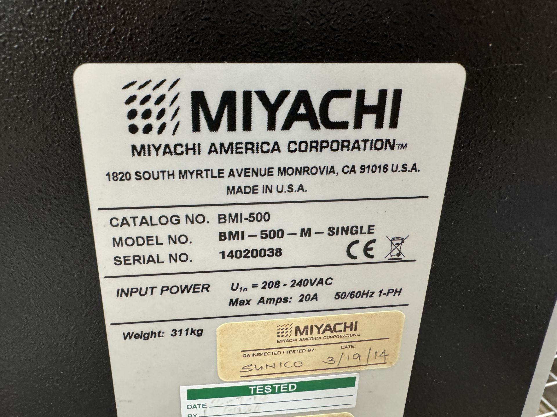 2014 MIYACHI AX-5000 LASER WELDING GLOVEBOX CAT: 00197605 MODEL # 98-070-01 SERIAL # 14010133; - Image 5 of 8