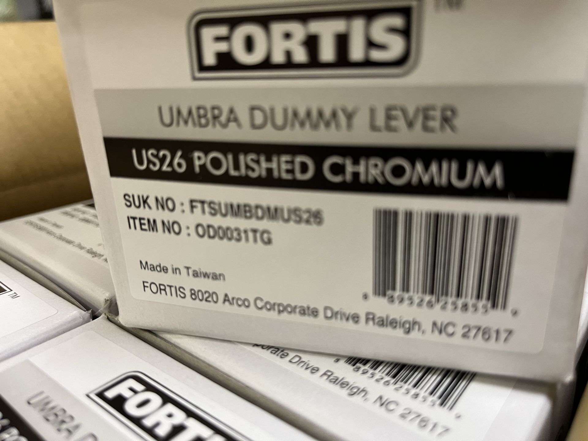 (20) FORTIS UMBRA DUMMY LEVERS US26 POLISHED CHROMIUM