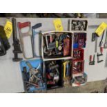 LOT OF VARIOUS TOOLING INCLUDING: PIPE WENCH; ALLEN WRENCHES; DRILL INSERTS