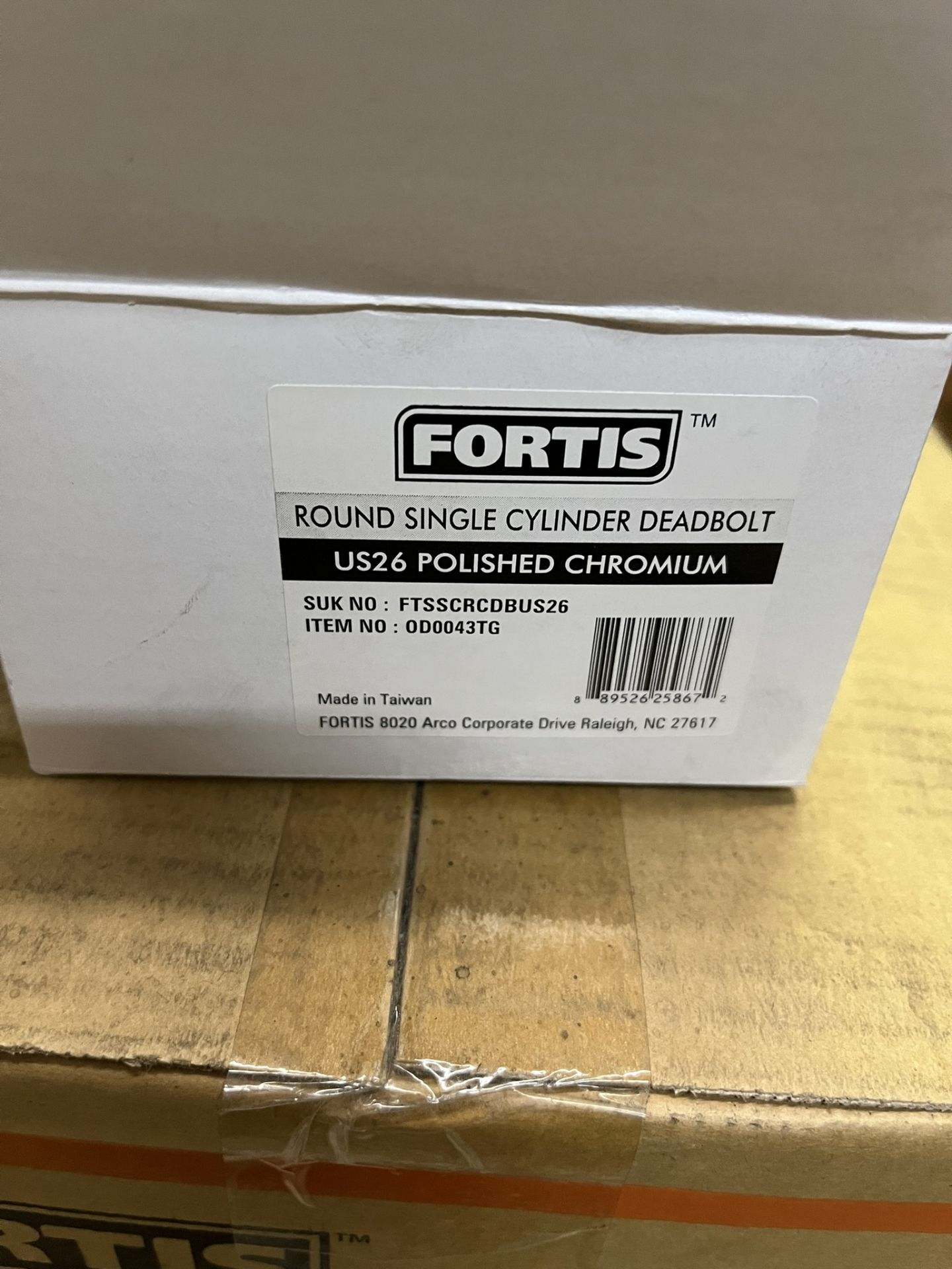 (12) FORTIS ROUND SINGLE CYLINDER DEADBOLTS US26 POLISHED CHROMIUM - Image 2 of 3