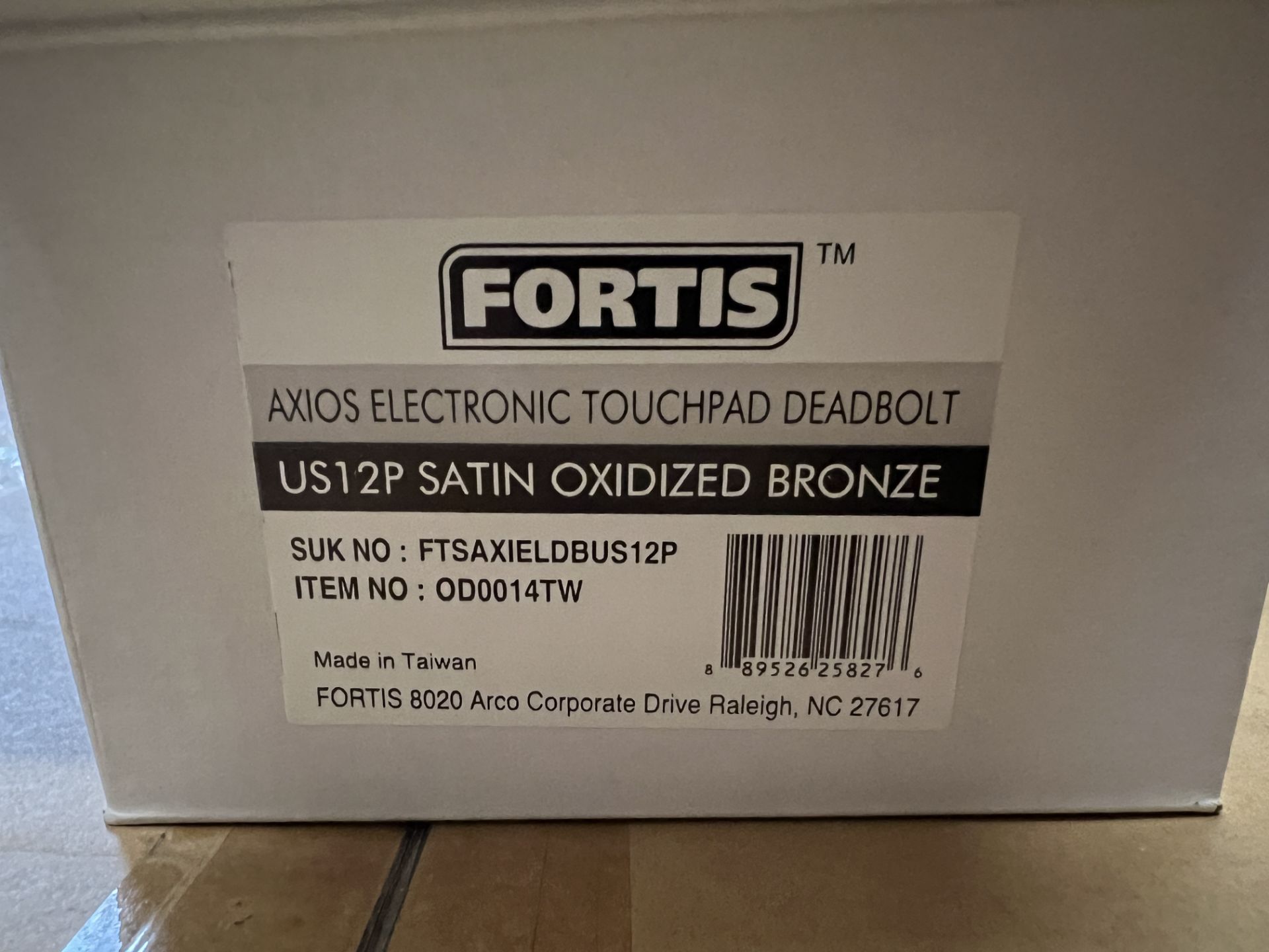 (10) FORTIS AXIOS ELECTRONIC TOUCHPAD DEADBOLTS US12P SATIN OXIDIZED BRONZE - Image 4 of 6