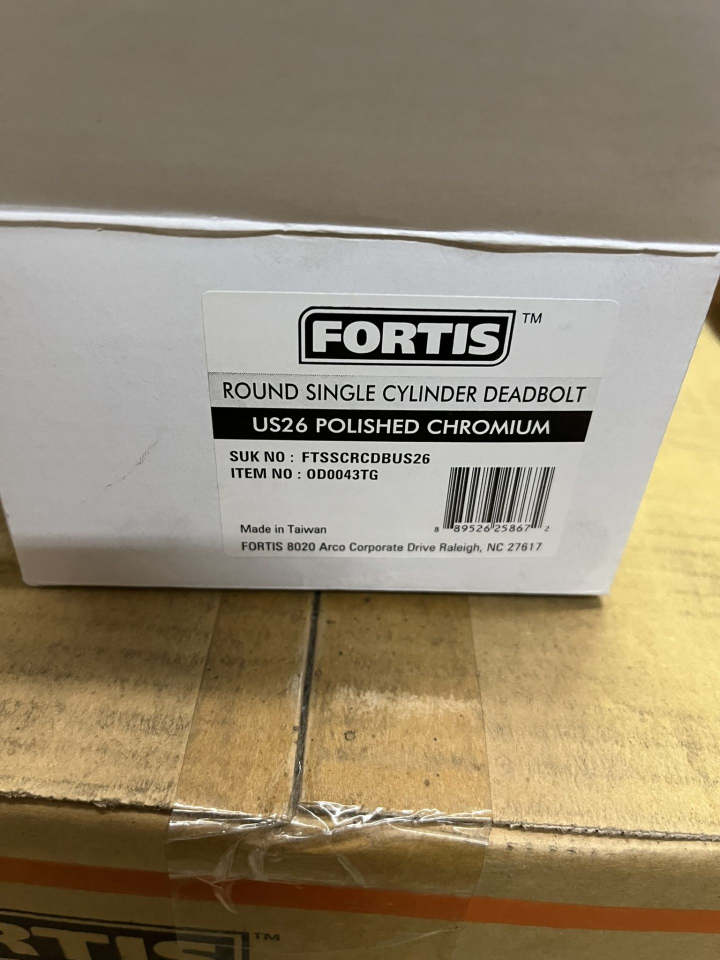 (12) FORTIS ROUND SINGLE CYLINDER DEADBOLTS US26 POLISHED CHROMIUM - Image 3 of 3