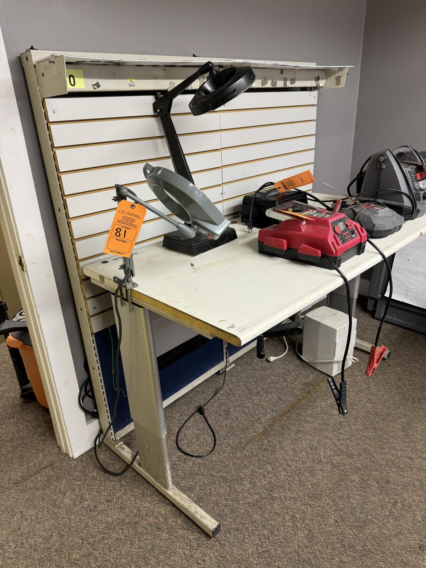 WORKSTATION WITH MOUNTED LIGHT AND POWER CORD - Image 2 of 2