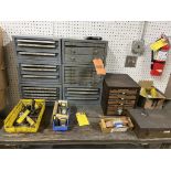CONTENTS OF TABLE INCLUDING: (7) MACHINIST TOOLBOXES WITH BITS AND VARIOUS INSERTS