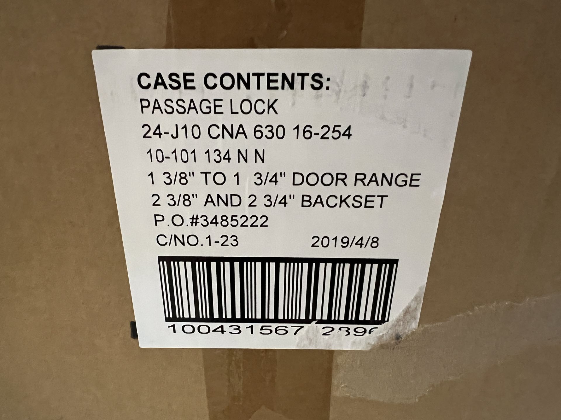 (24) SCHLAGE PASSAGE LOCKS 1 3/8" TO 1 3/4" DOOR RANGE; 2 3/8" AND 2 3/4" BACKSET - Image 2 of 3