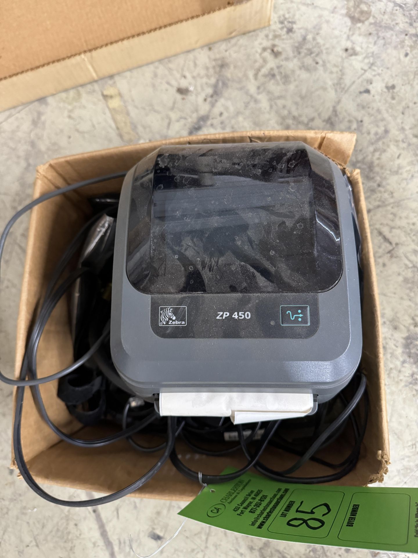 ZEBRA ZB450 LABEL PRINTER WITH VARIOUS ELECTRIC CORDS