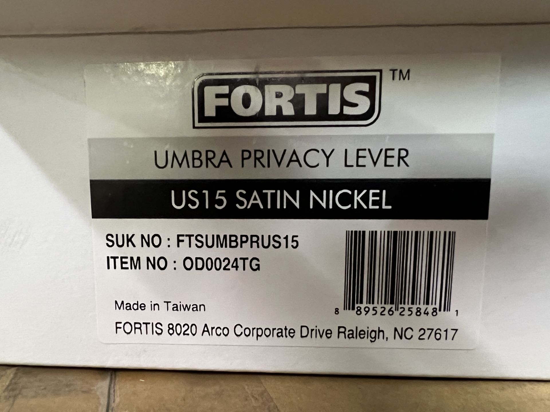(10) FORTIS UMBRA PRIVACY LEVERS US15 SATIN NICKEL - Image 3 of 3