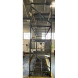 SINGLE SECTION PALLET RACKING WITH WIRE DECK: (2) 12' UPRIGHTS; (8) 90" CROSSBEAMS