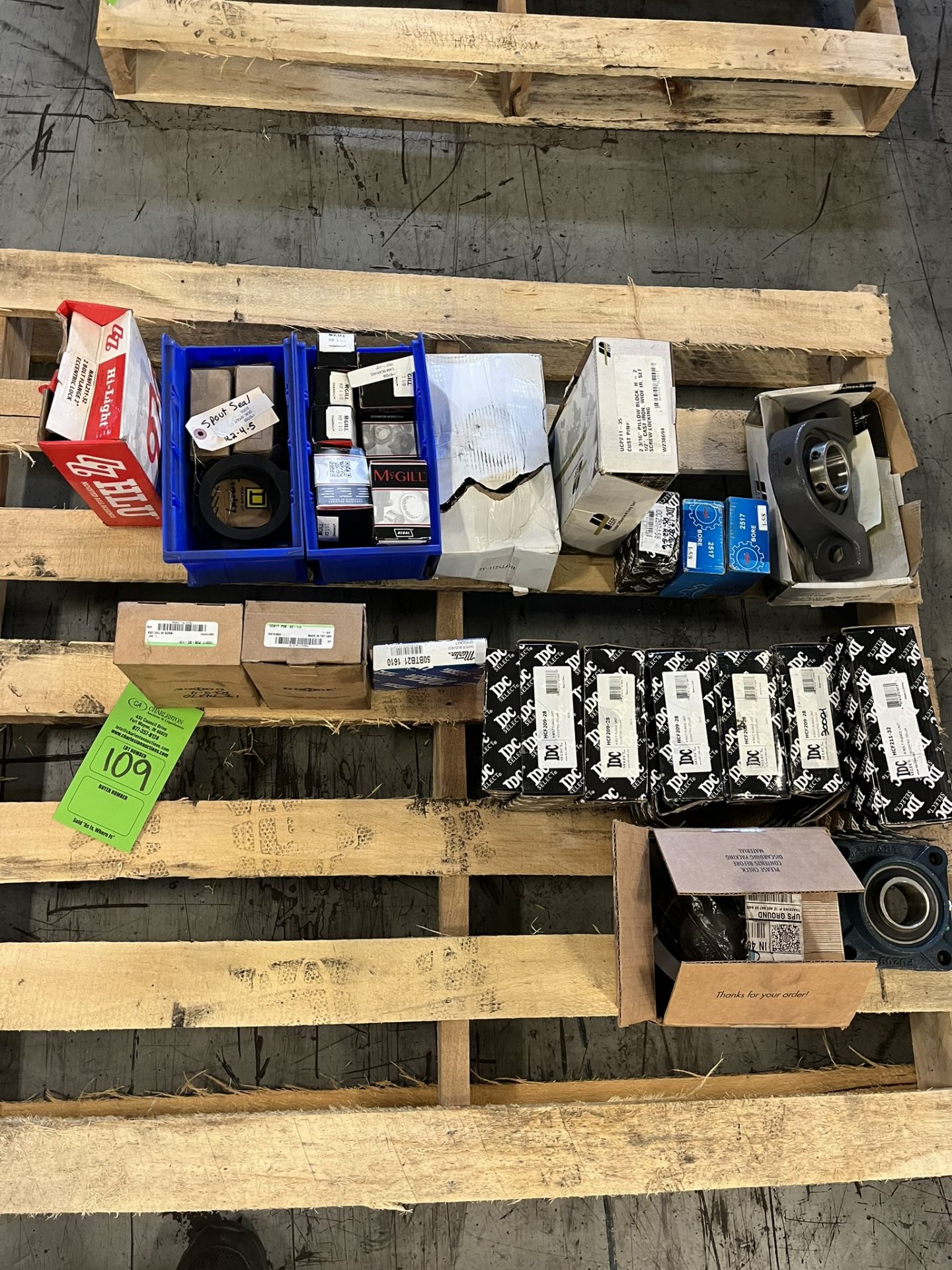 PALLET WITH VARIOUS MCGILL; DC; DODGE BEARINGS AND OIL SEALS