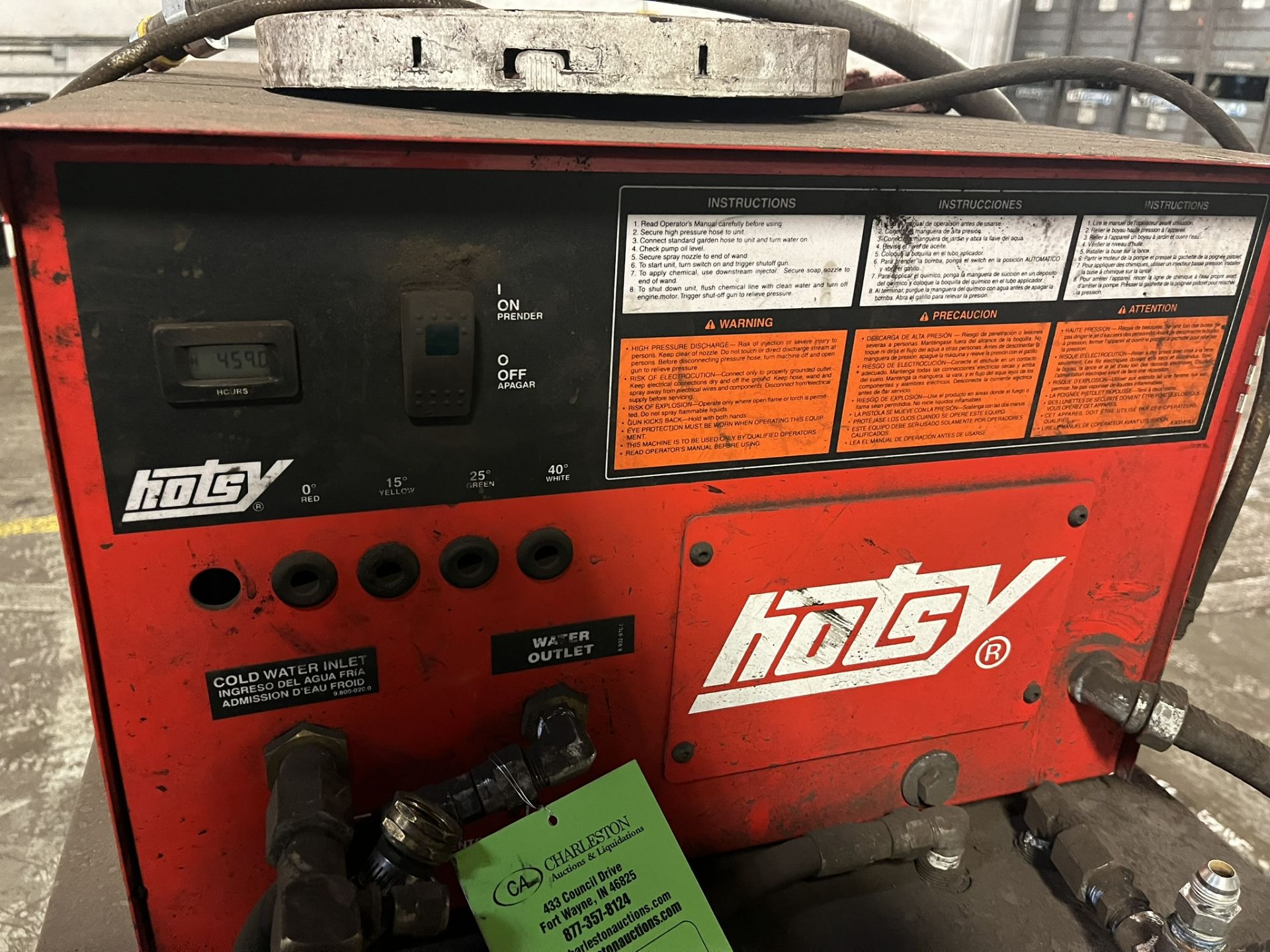 HOTSY HOT WATER PRESSURE WASHER MODEL # HWE-403009C SERIAL # 11096470-101327; 460 V/3/59 A/60 HZ; - Image 10 of 13