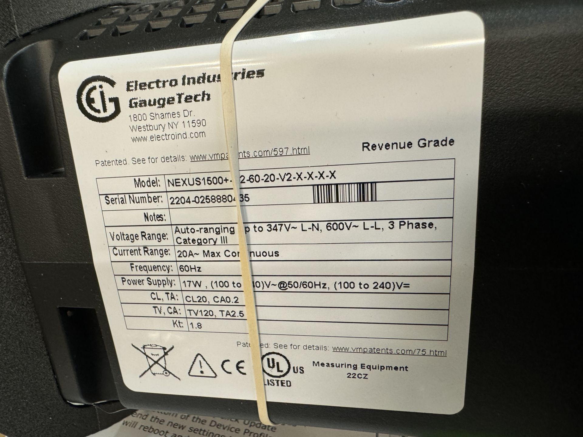 ELECTRO INDUSTRIES/GAGUETECH NEXUS 1500+ POWER QUALITY METER - Image 3 of 3