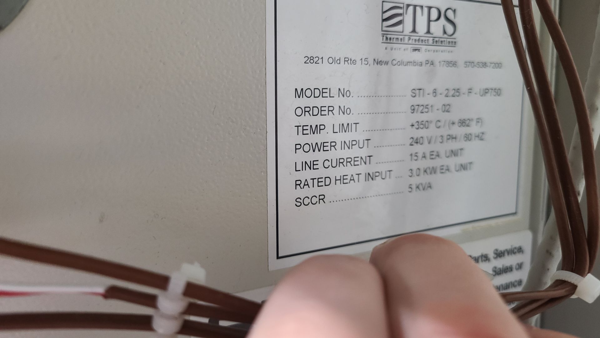 SPX BLUE M OVEN MODEL # STI-6-2.25-F-UP750 (#757) - Image 2 of 2