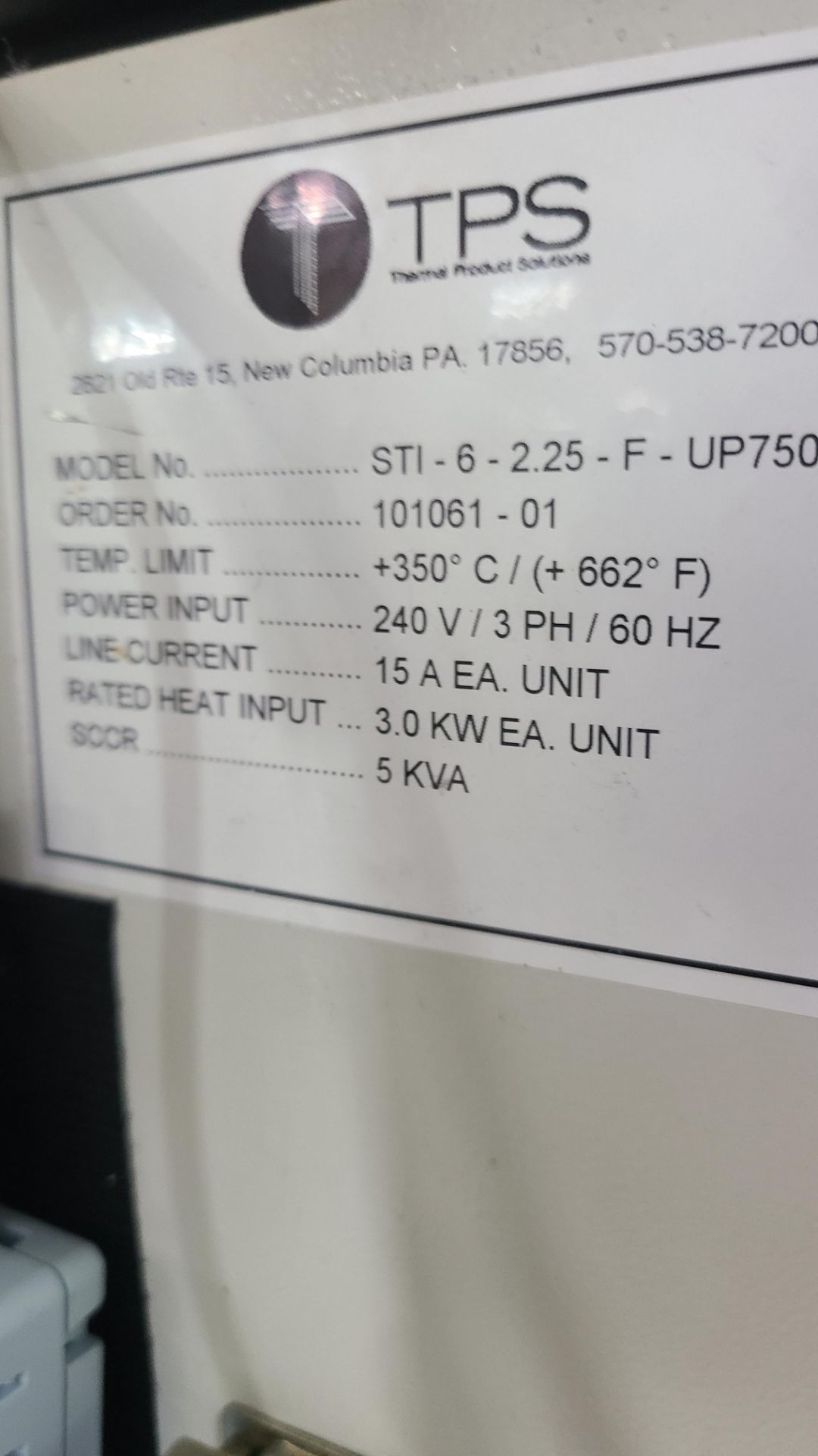 SPX BLUE M OVEN MODEL # STI-6-2.25-F-UP750 (#880) - Image 2 of 2