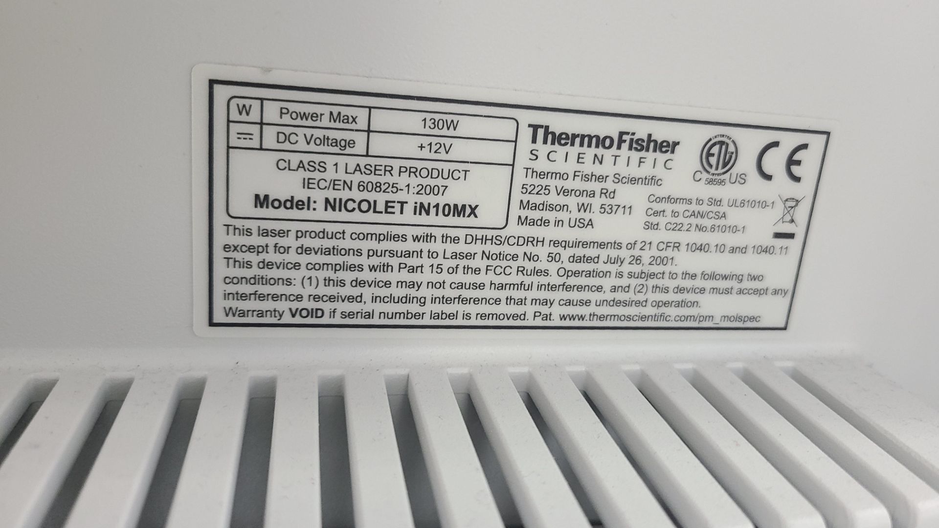 2007 THERMOSCIENTIFIC FTIR TESTER MODEL # NICOLET IN 10MX (#632) - Image 3 of 3