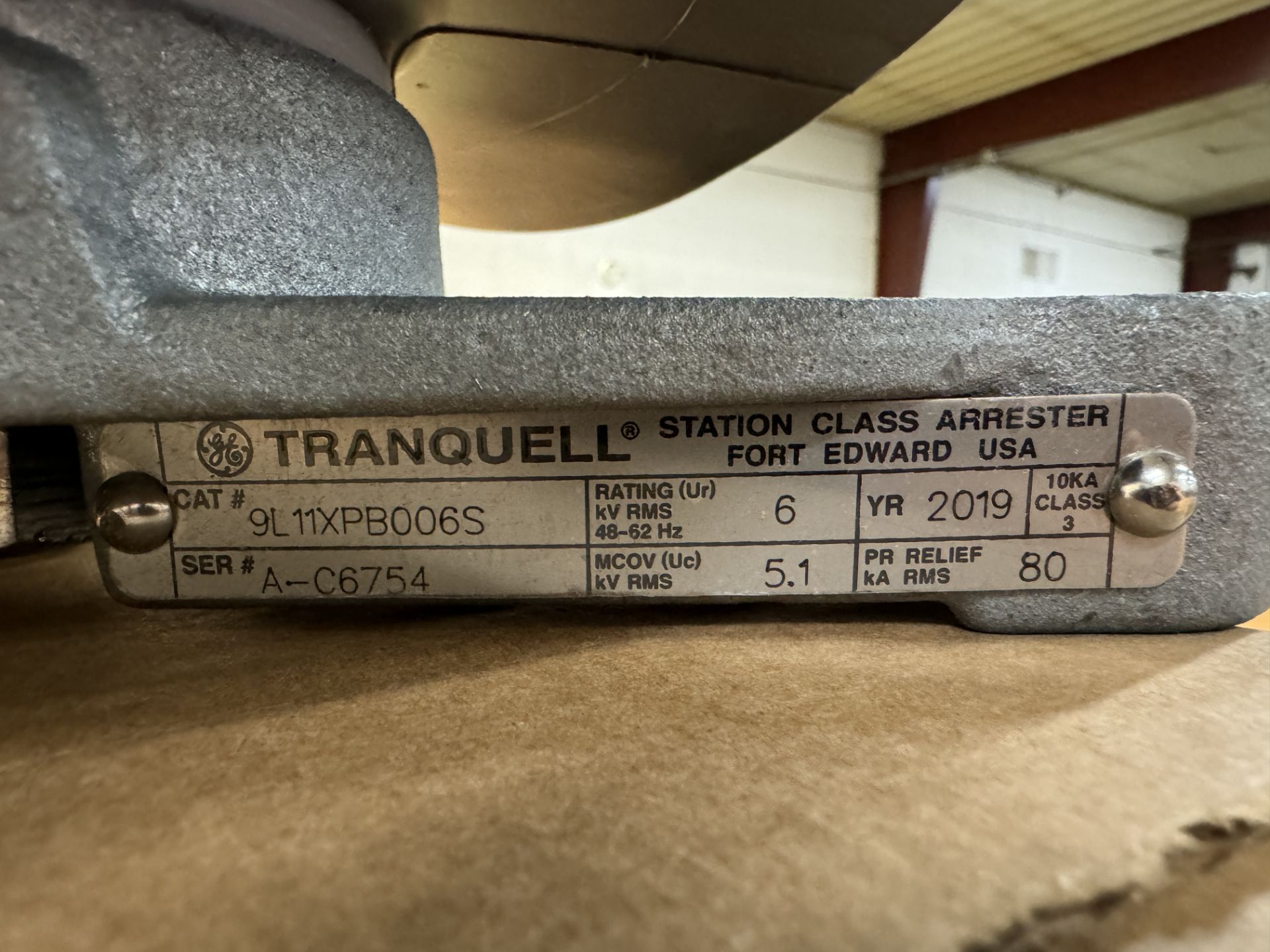 (2) GE STATION CLASS ARRESTERS; 6 KV DUTY CYCLE; 5.1 KV MCDZ; CAT # 9L11XPB006S - Image 2 of 4