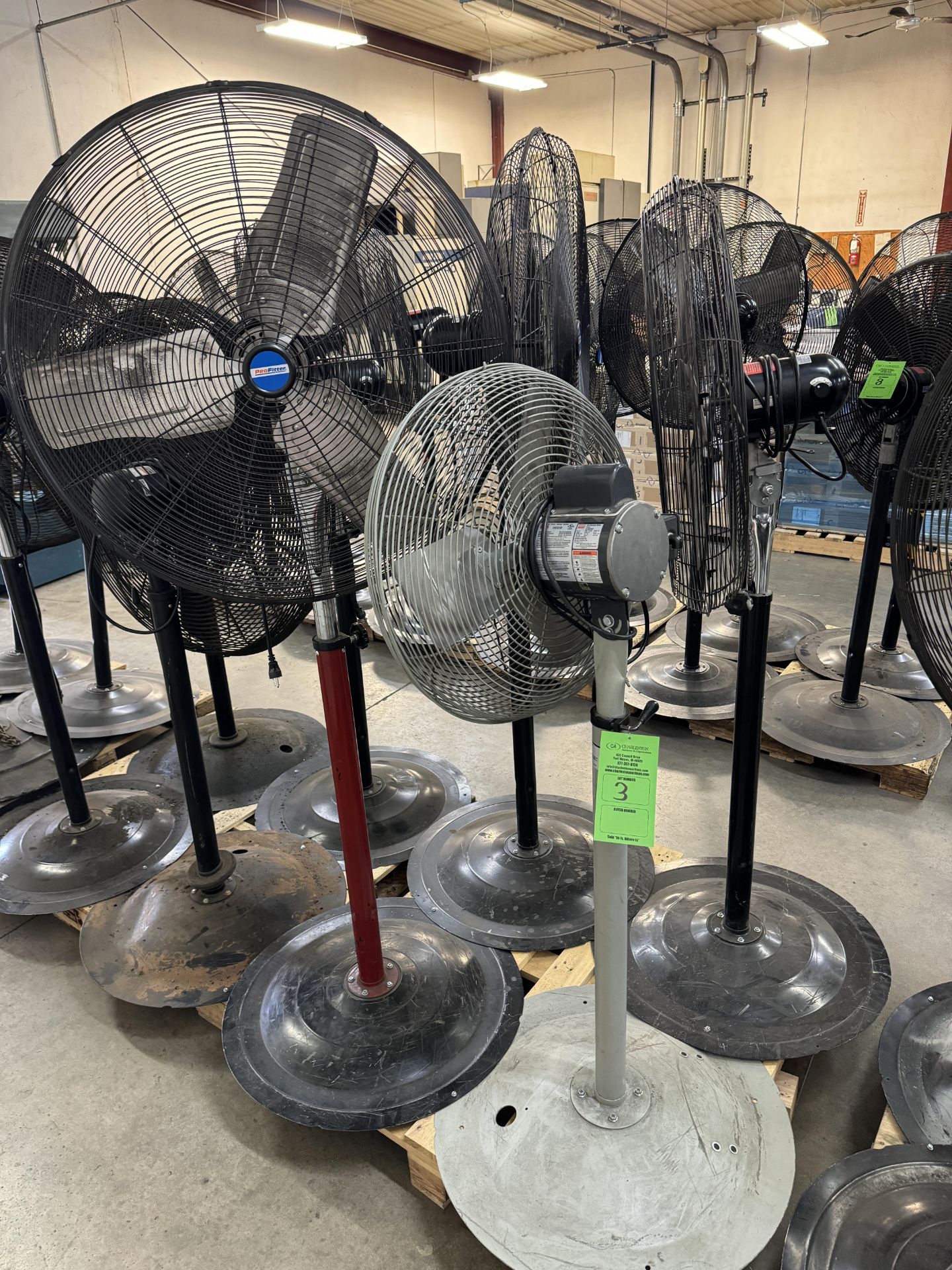 (3) PROFITTER PEDESTAL FANS; (1) DAYTON PEDESTAL FAN