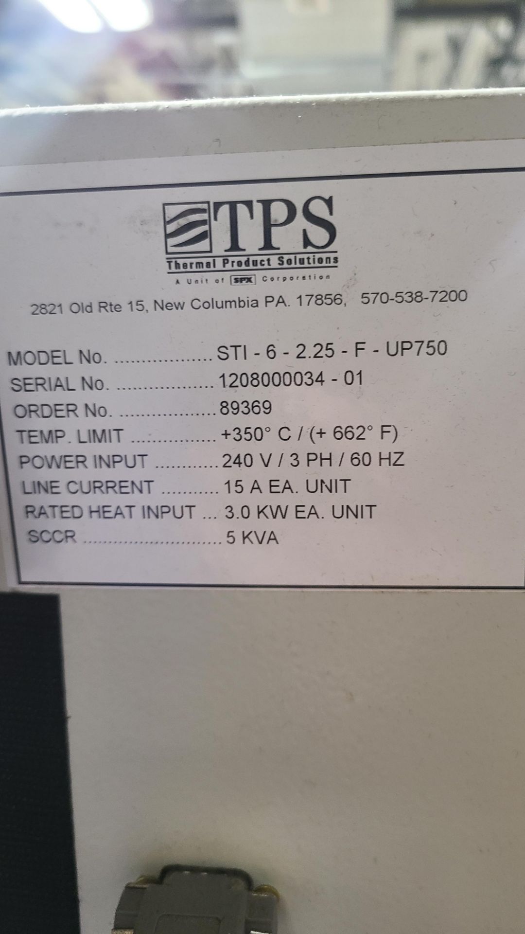 SPX BLUE M OVEN MODEL # STI-6-2.25-F-UP750 (#463) - Image 2 of 2