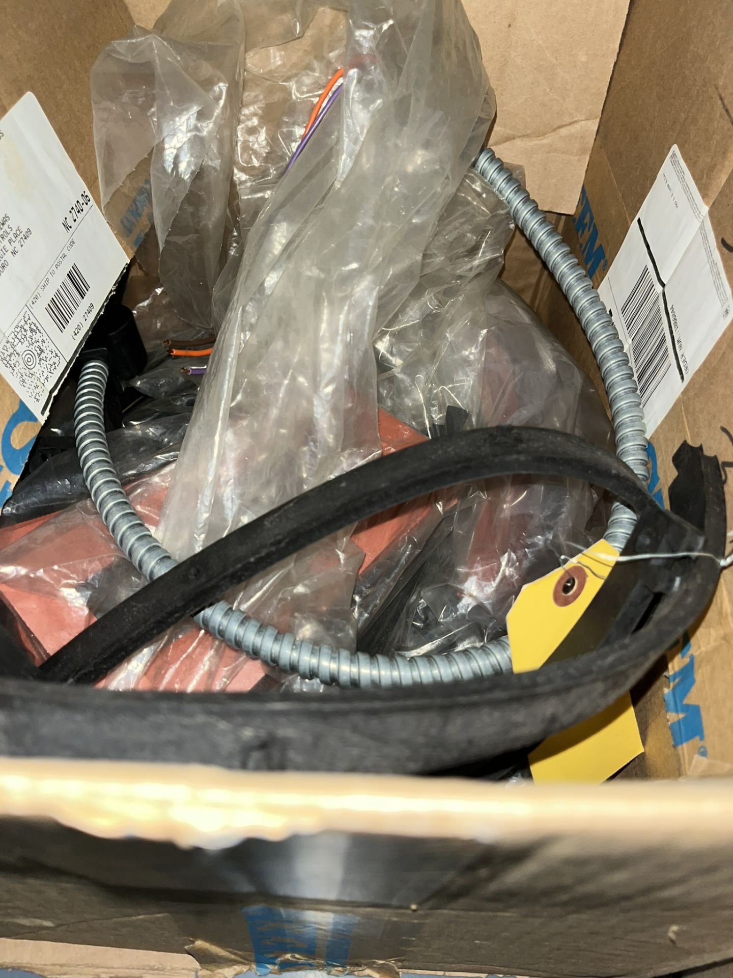 CABINET AND CONTENTS: DAYTON V-BELTS; PVC PIPINGL YORK MOTOR 1/2 HP PART NO: 024 35427 001; MISC ( - Image 8 of 13