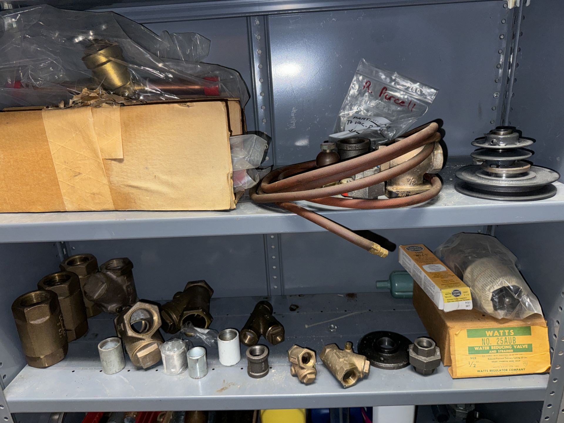 CONTENTS OF ROW: PVC FITTINGS; COPPER FITTINGS; GAUGES; BEARINGS; DOOR KNOBS; MISC (ZONE 5) - Image 8 of 15