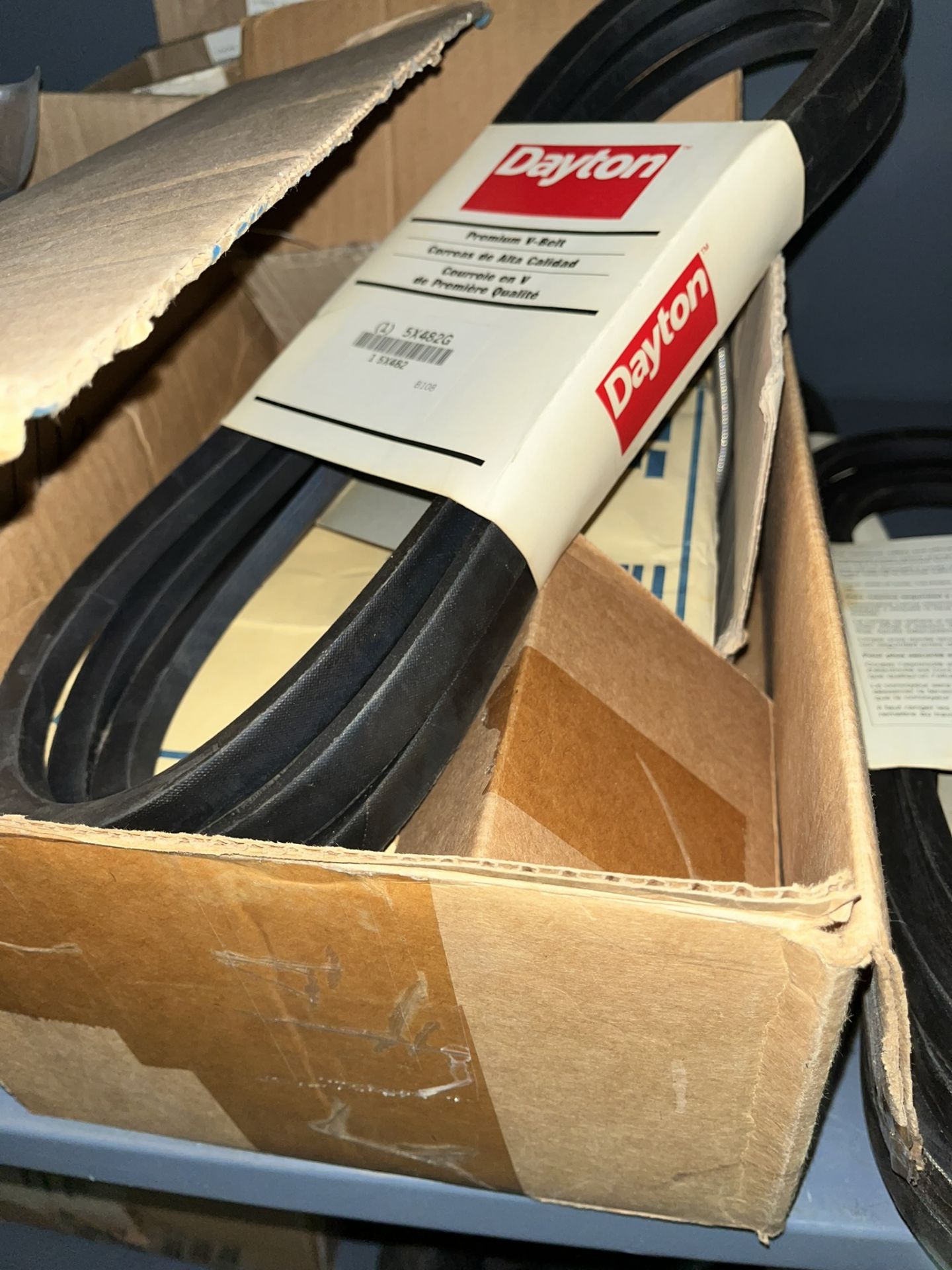 CABINET AND CONTENTS: DAYTON V-BELTS; PVC PIPINGL YORK MOTOR 1/2 HP PART NO: 024 35427 001; MISC ( - Image 11 of 13