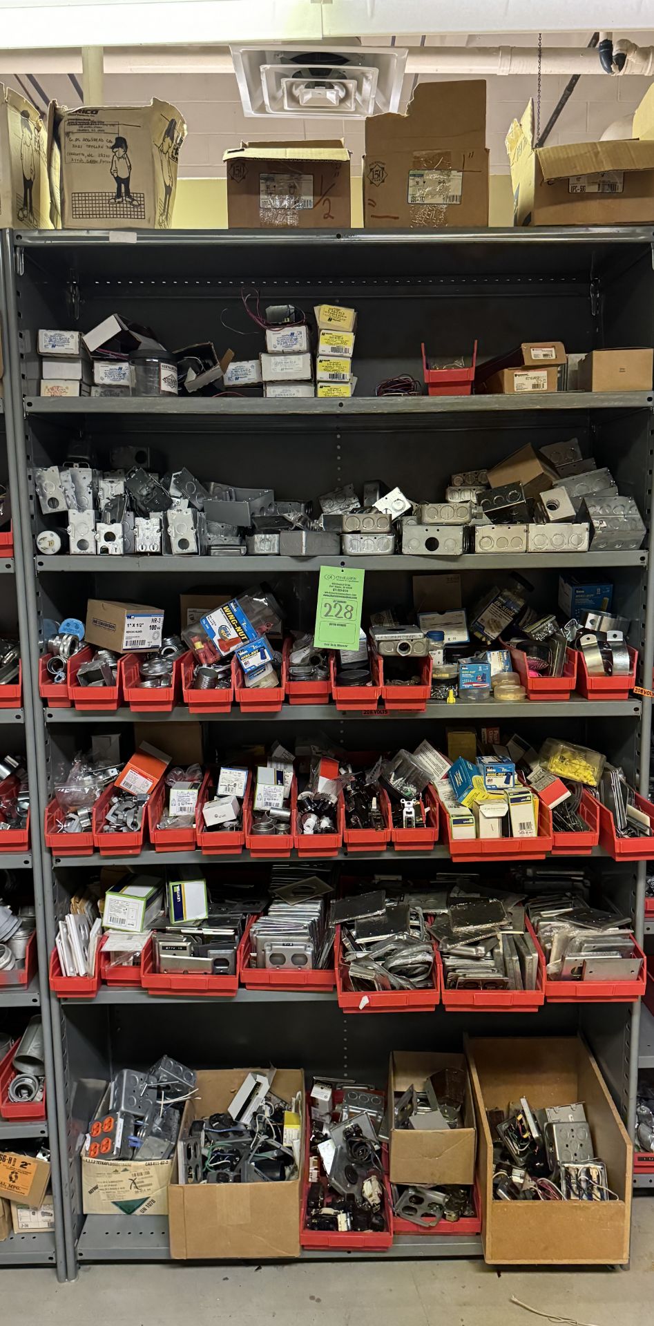 CONTENTS OF RACK: ASSORTED OUTLET FIXTURES; CONNECTORS; SWITCHES (ZONE 5)