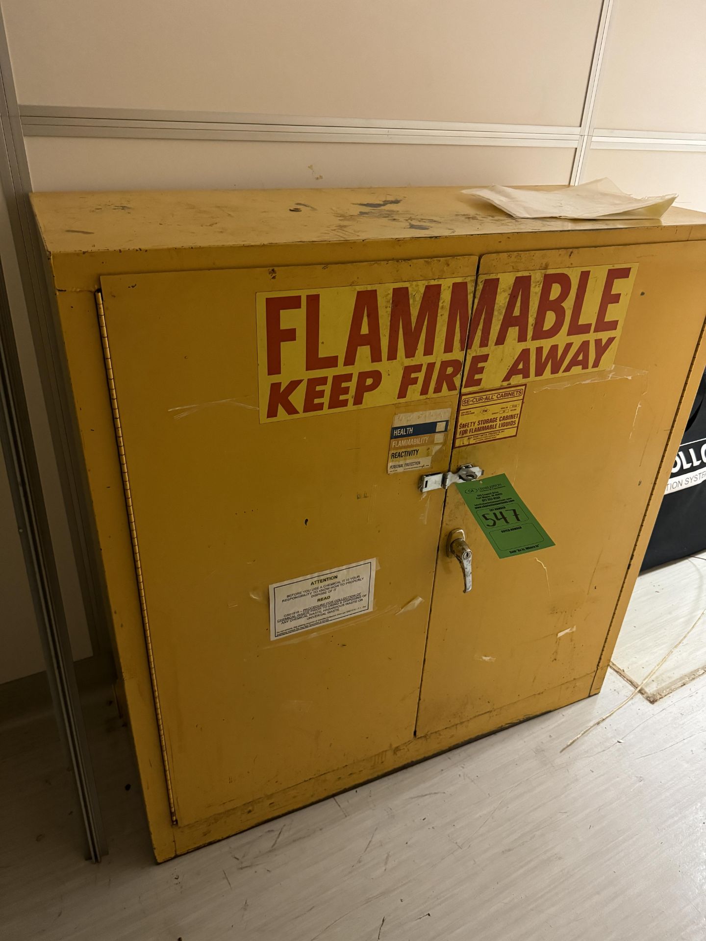 SECURALL FLAMMABLE CABINET (ZONE B)