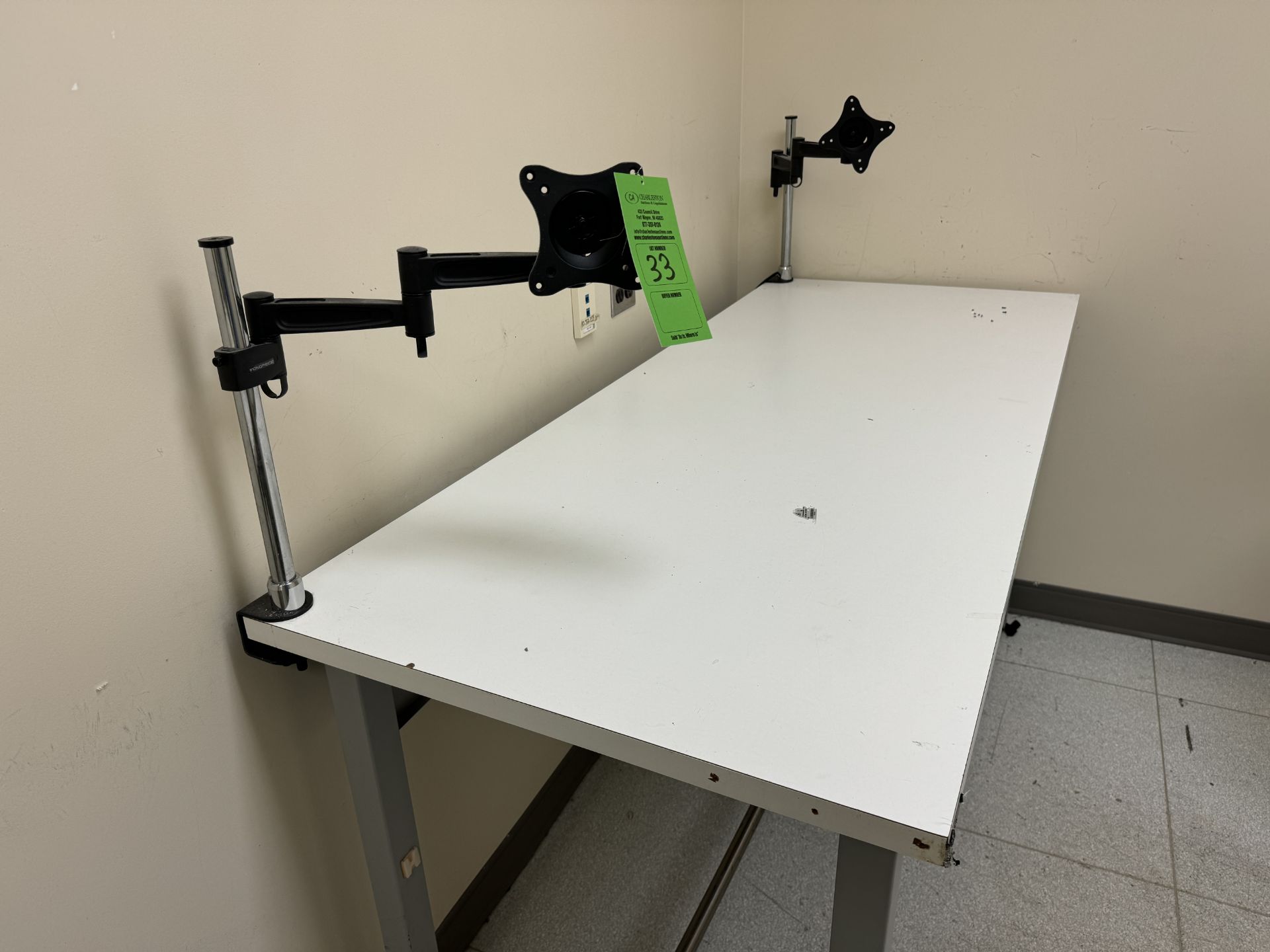 TABLE WITH (2) MONITOR MOUNTS (ZONE 3) - Image 2 of 2