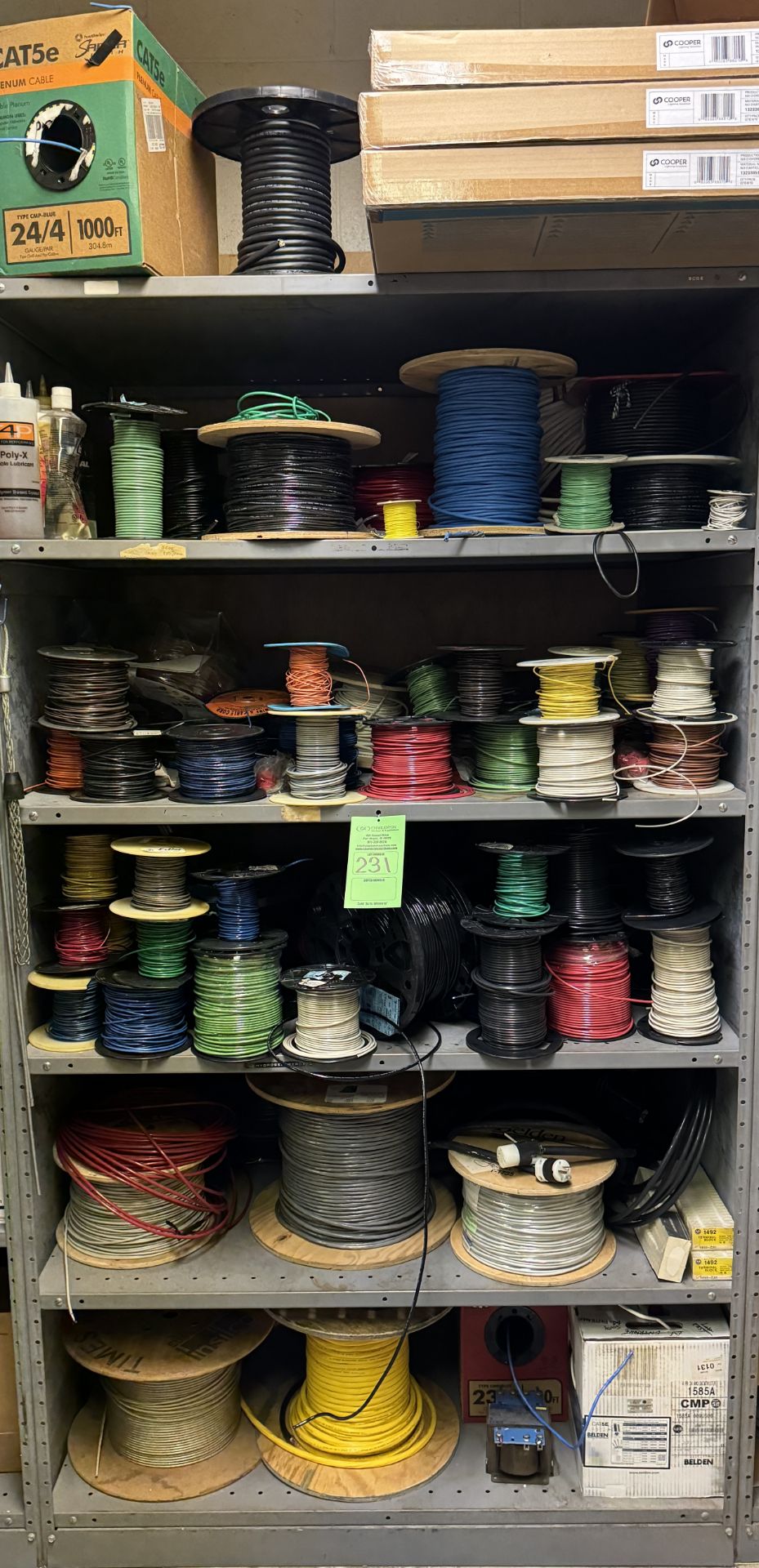 CONTENTS OF RACK: ASSORTED COPPER WIRE (ZONE 5)