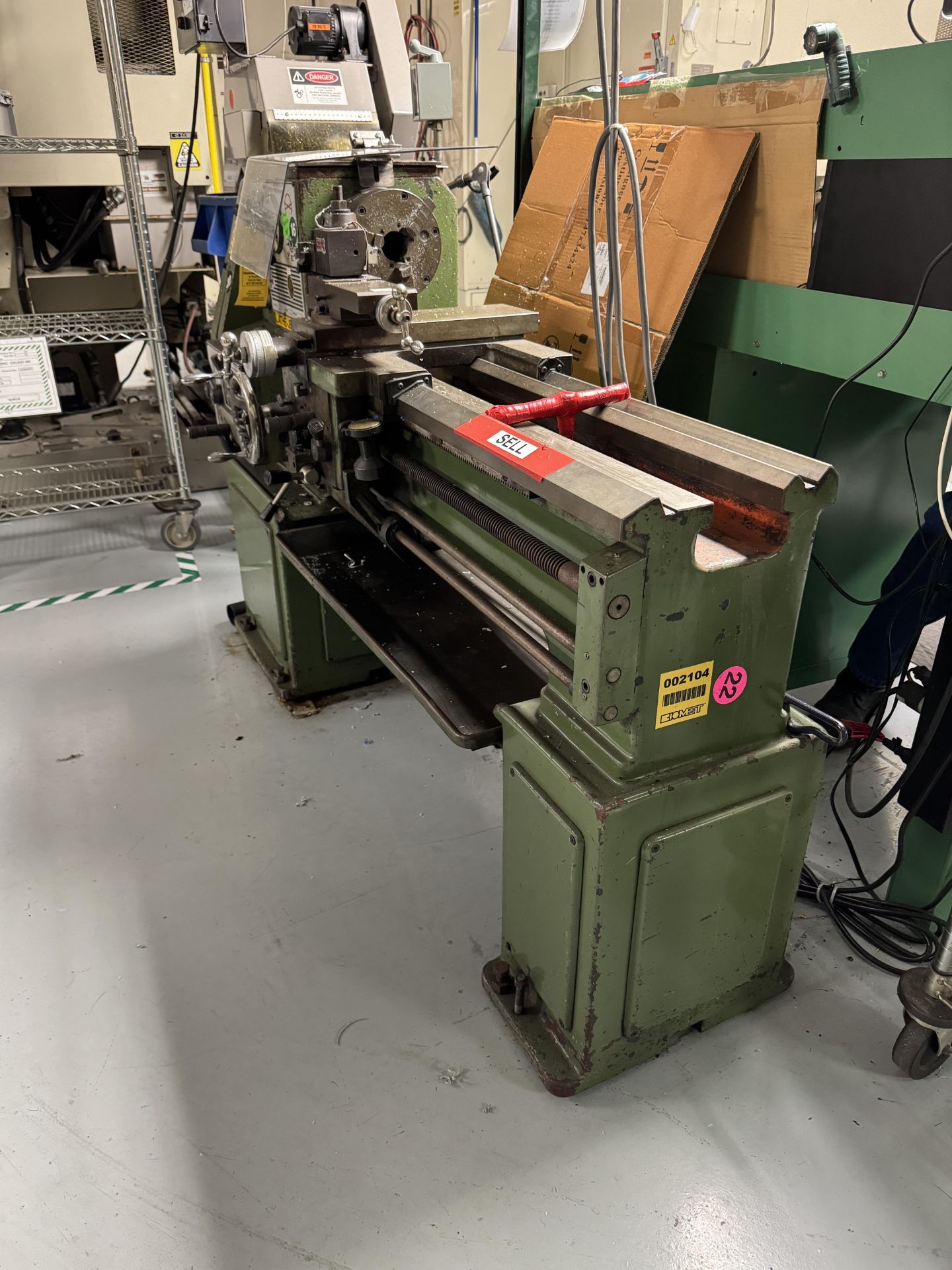 1978 JET 1430 LATHE GAP BED SERIAL # 8128; LENGTH OF BED: 40"; 14" SWING; 3 JAW CHUCK; TOOL POST