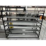 (1) GRAVITY FEED CART; (1) WIRE CART ON CASTERS