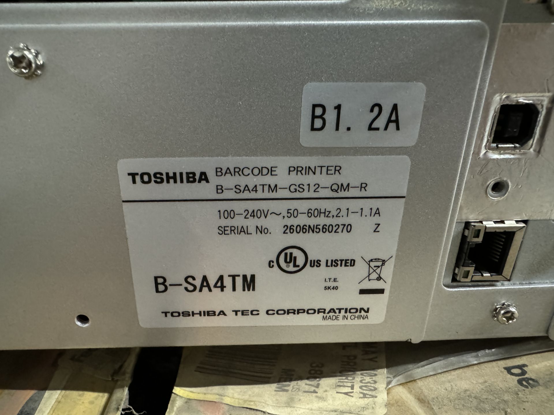 TOSHIBA B-SA4TM LABEL PRINTER - Image 2 of 2