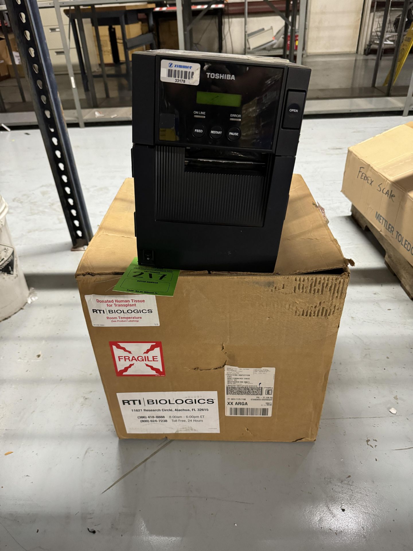 TOSHIBA B-SA4TM LABEL PRINTER