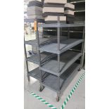 (2) METRO RACKS WITH STEEL UPRIGHTS AND PLASTIC SHELVES