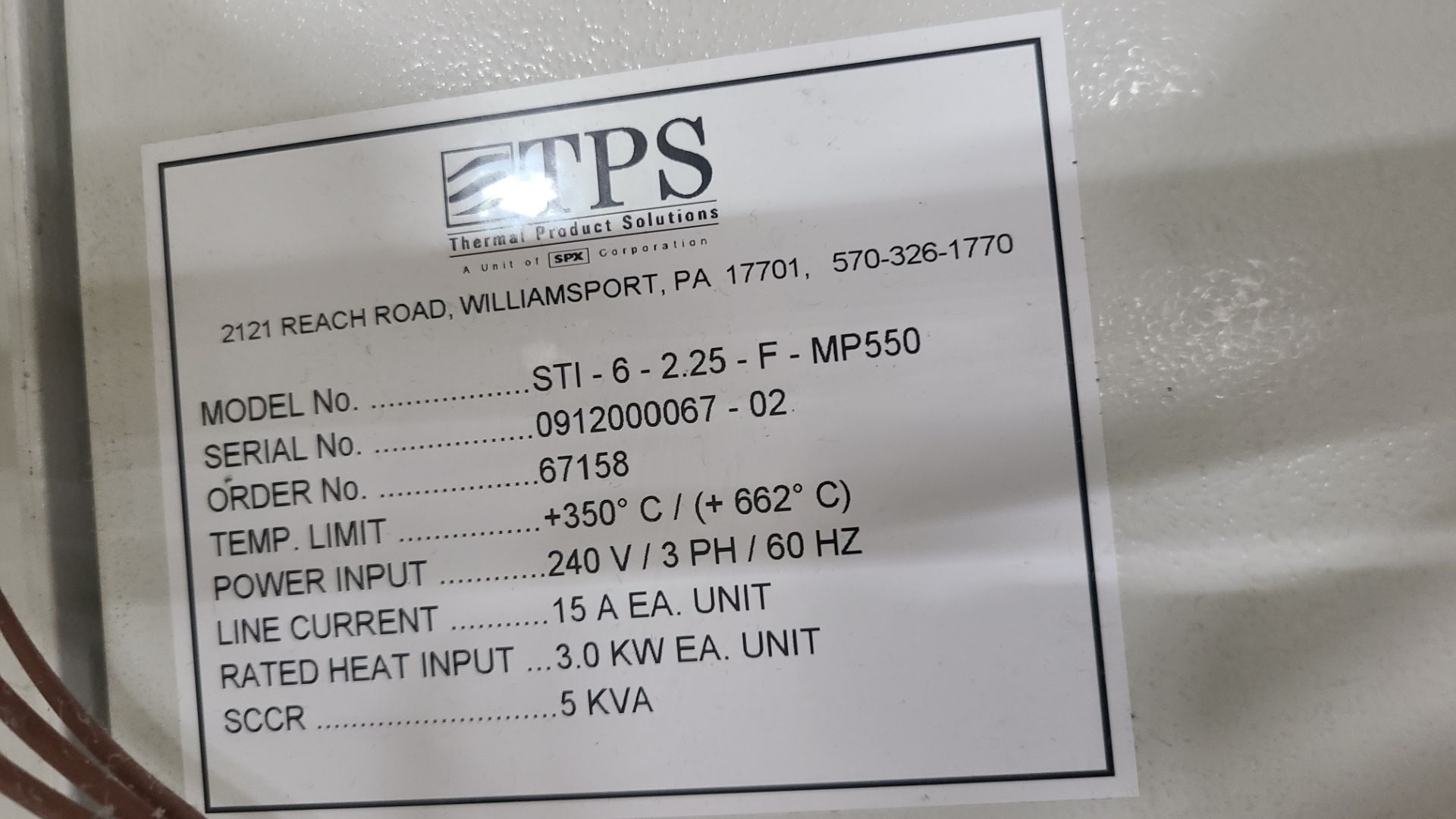 TPS BLUE M OVEN MODEL # STL-6-4.0F-MP550 (#2341) - Image 2 of 2