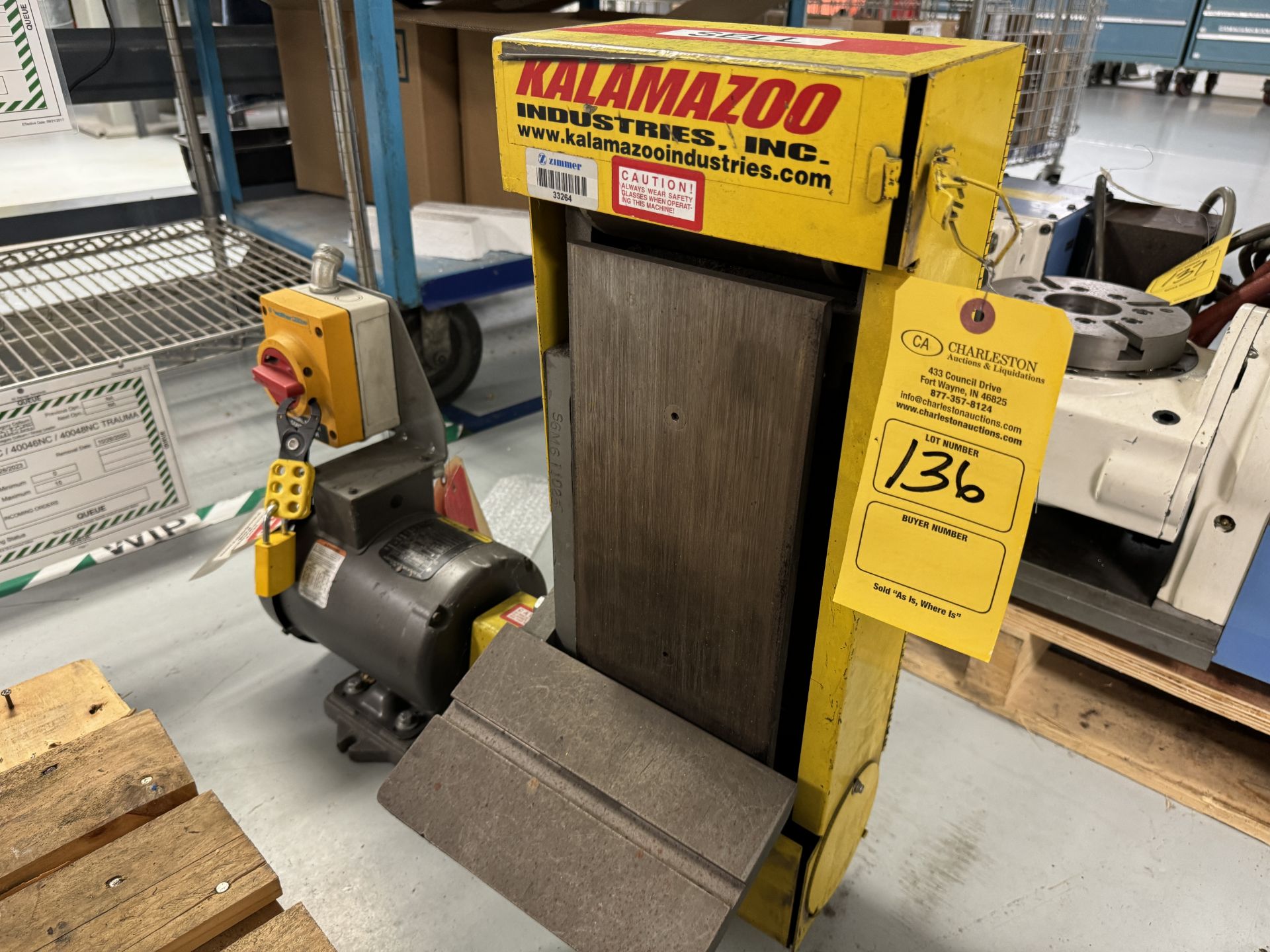 KALAMAZOO BELT SANDER 6"; BALDOR 3 HP SAW DUTY MOTOR - Bild 2 aus 2