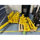 (2) PALLETS WITH SAFETY RAIL AND GUARD