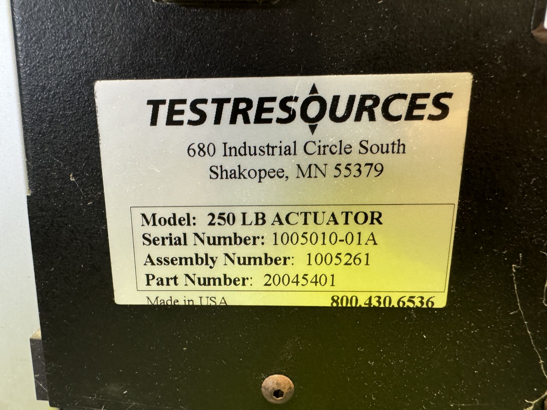 TEST RESOURCE 250 LB ACTUATOR FORCE TESTER WITH TEST RESOURCES P CONTROLLER - Image 3 of 5