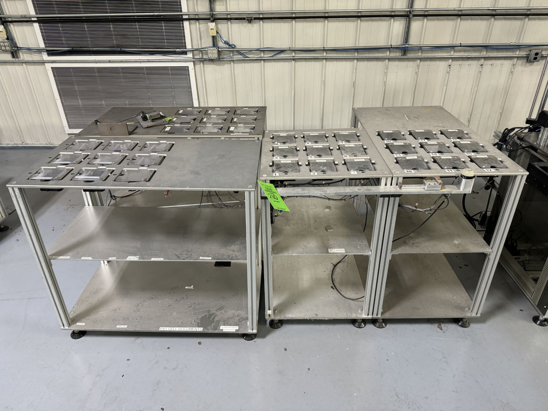 (4) POWERED SCREW ORGANIZING TABLES