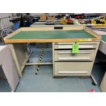 WOODTOP WORK STATION WITH LYON 4-DRAWER PARTS CABINET