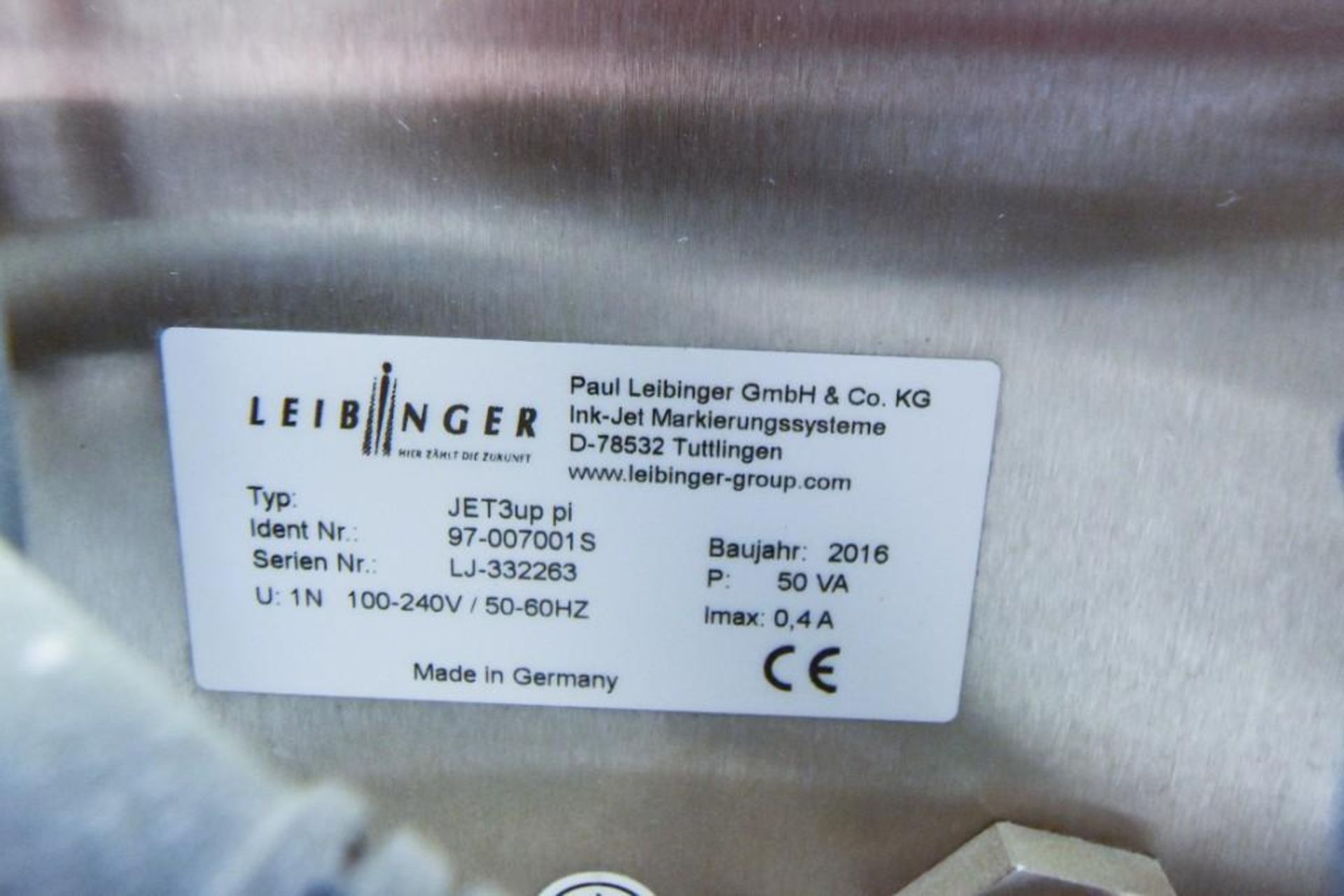 Leibinger Jet 3 plus Ink Jet Coder - Image 3 of 3